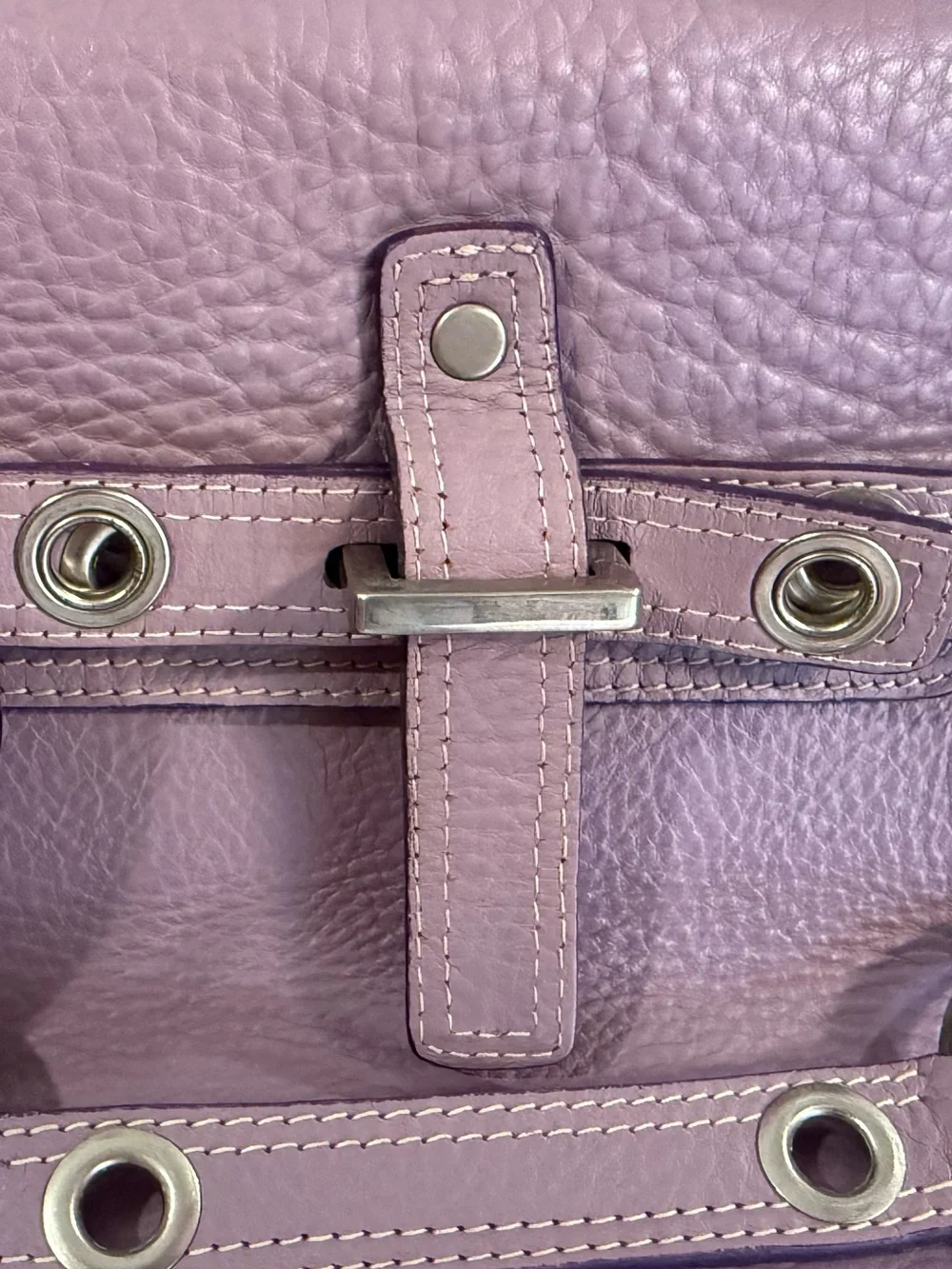 Luella Giselle Lilac Pebbled Leather Handbag